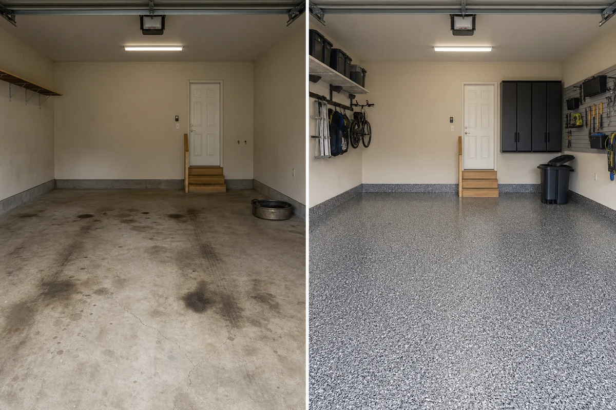 Before After Flake Epoxy